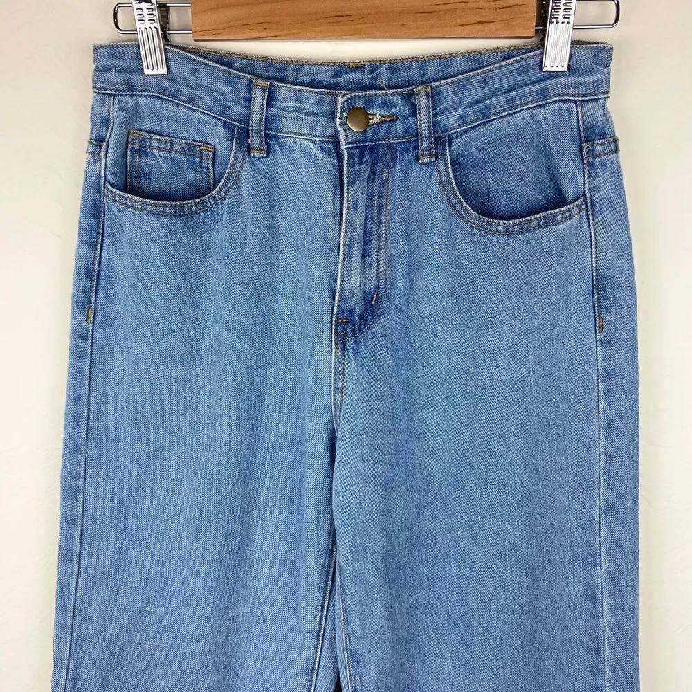 Princess Polly Helena Wide-Leg Crop Raw Hem Jeans